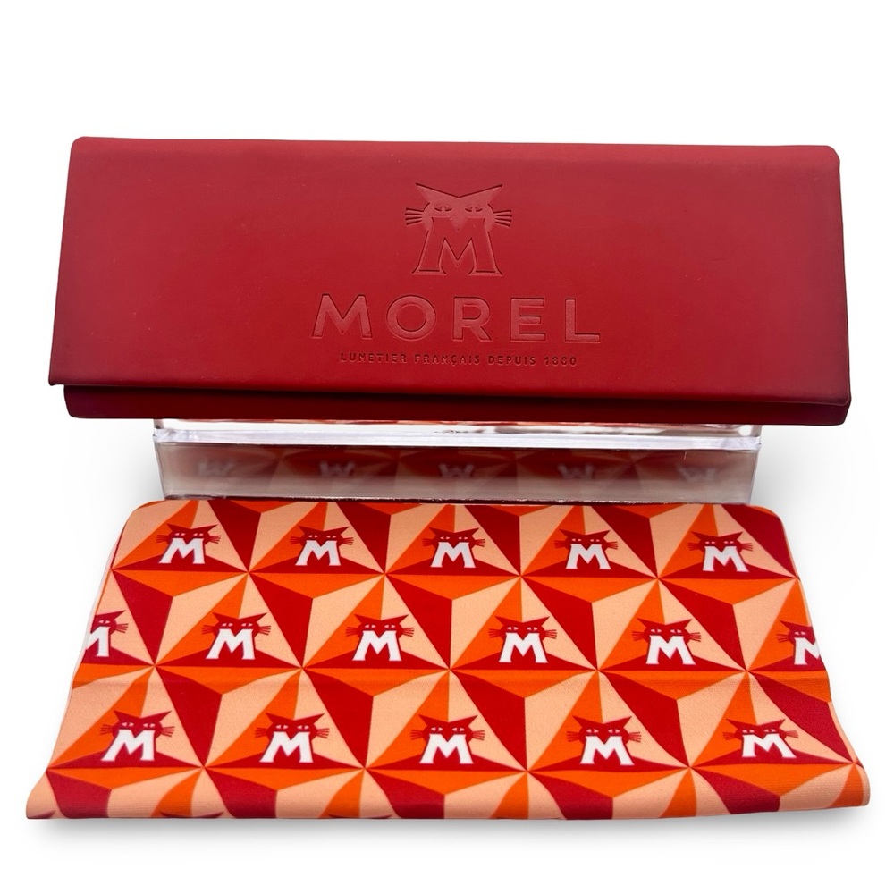 Morel‎ Foldable Triangle Eyeglass Case with Branded Cleaning Cloth Storage